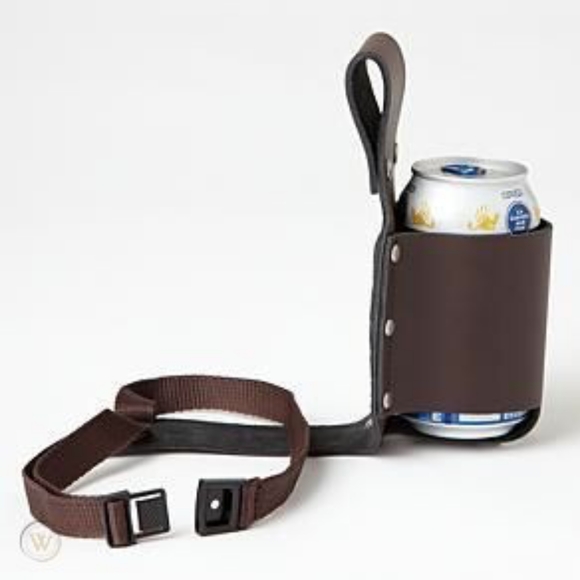 RED ENVELOPE LEATHER BEER HOLSTER HOLDER, genuine leather, brand new. - Picture 3 of 6